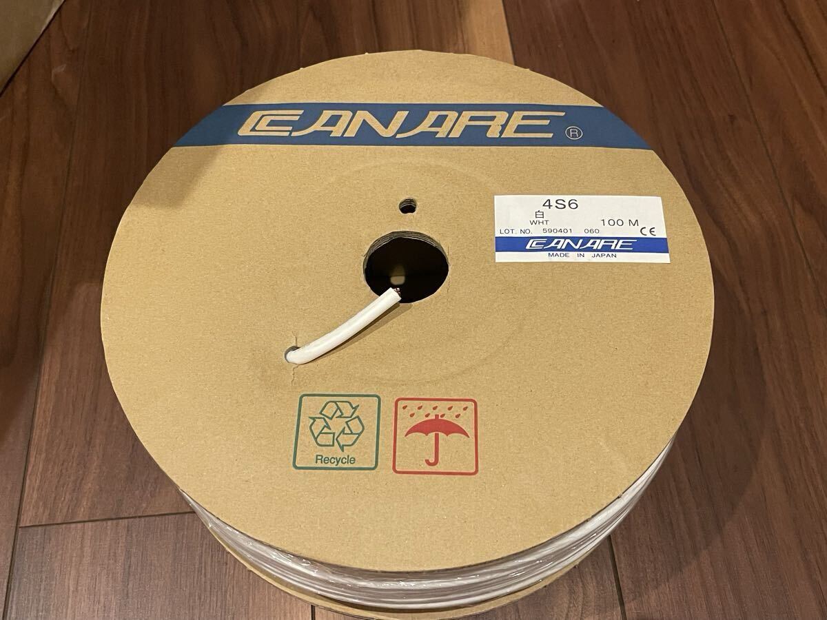 新品 CANARE カナレ 4S6 スピーカーケーブル 白 100m巻 a拍卖