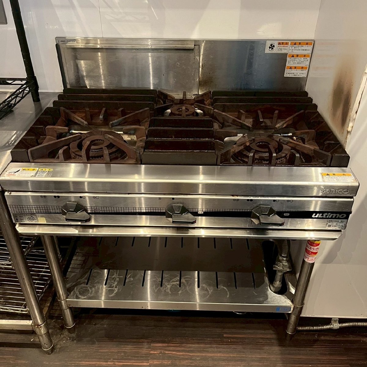 %OG% タニコー ガステーブル 3口ガスコンロ TSGT-0921 業務用 厨房機器 都市ガス W900×D600×H800 2016年製 レベル調整可能 %T-251013拍卖