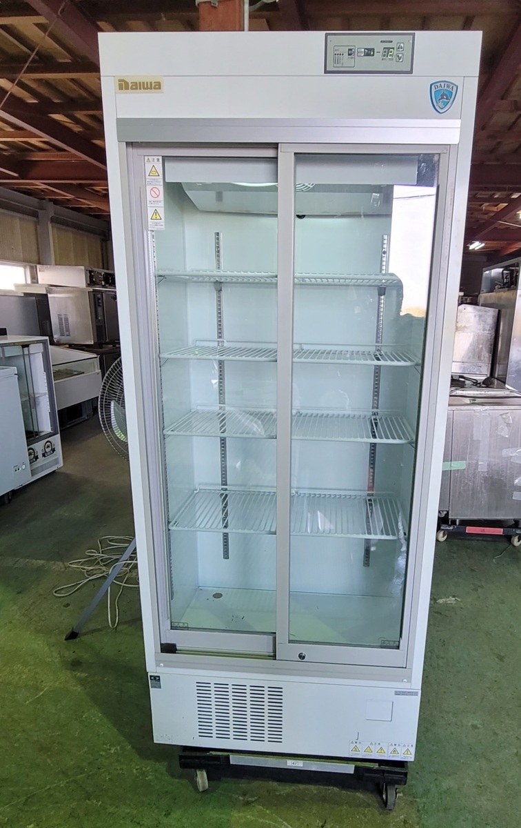 ※ O ※ ダイワ リーチイン冷蔵ショーケース スライド扉 800x450x1865 DC-ME31A 単相100V 動作確認済 2014年 厨房 中古品 ※ I-1093 ※拍卖