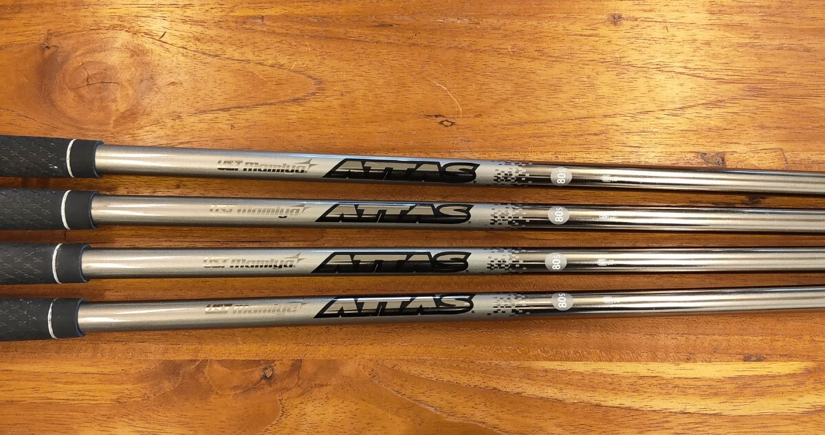 マミヤ ATTAS 80S 7-P アイアン用 シャフトのみ グリップあり 4本セット カーボン アッタス アイアン拍卖