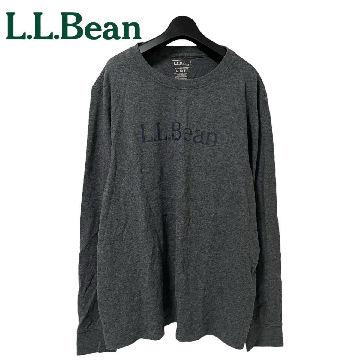 L.L.Bean /エルエルビーン メンズ ロングスリーブTシャツ XL グレー シグネチャーロゴ コットン100% O-2652拍卖