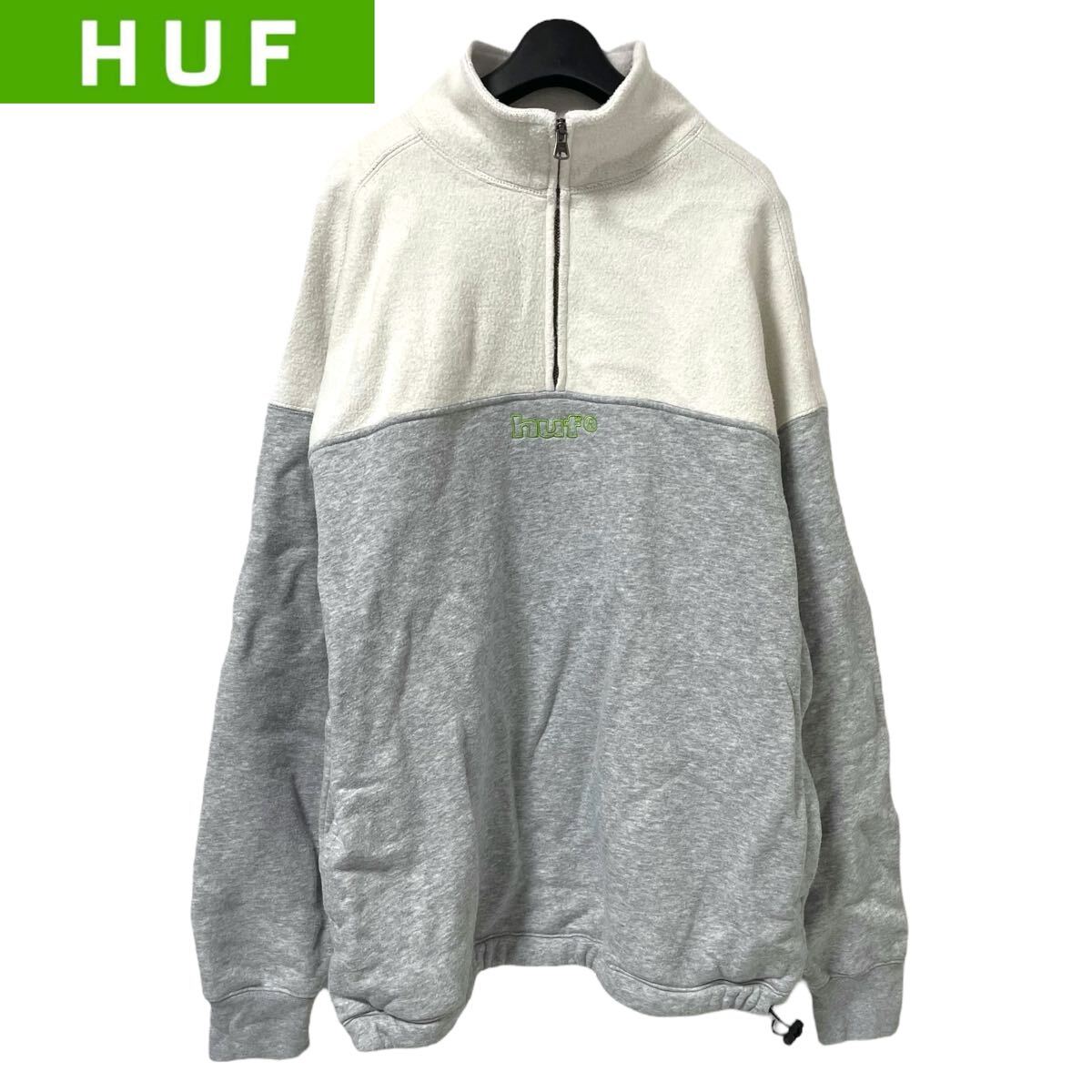 HUF / ハフ メンズ プルオーバー ジャケット トレーナー フリース×コットン 裏起毛 S(L相当) ドローコード リブ O-2684拍卖