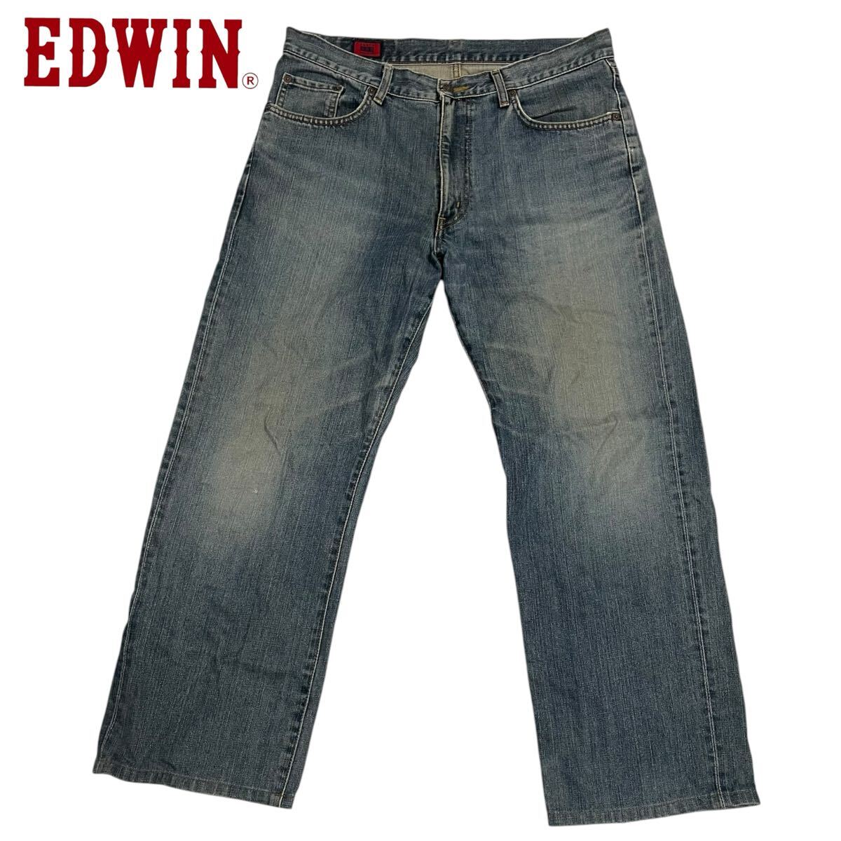 EDWIN 503Z /エドウィン メンズ ルーズストレートジーンズ デニムパンツ ブルー W35 人気サイズ 日本製 O-2638拍卖