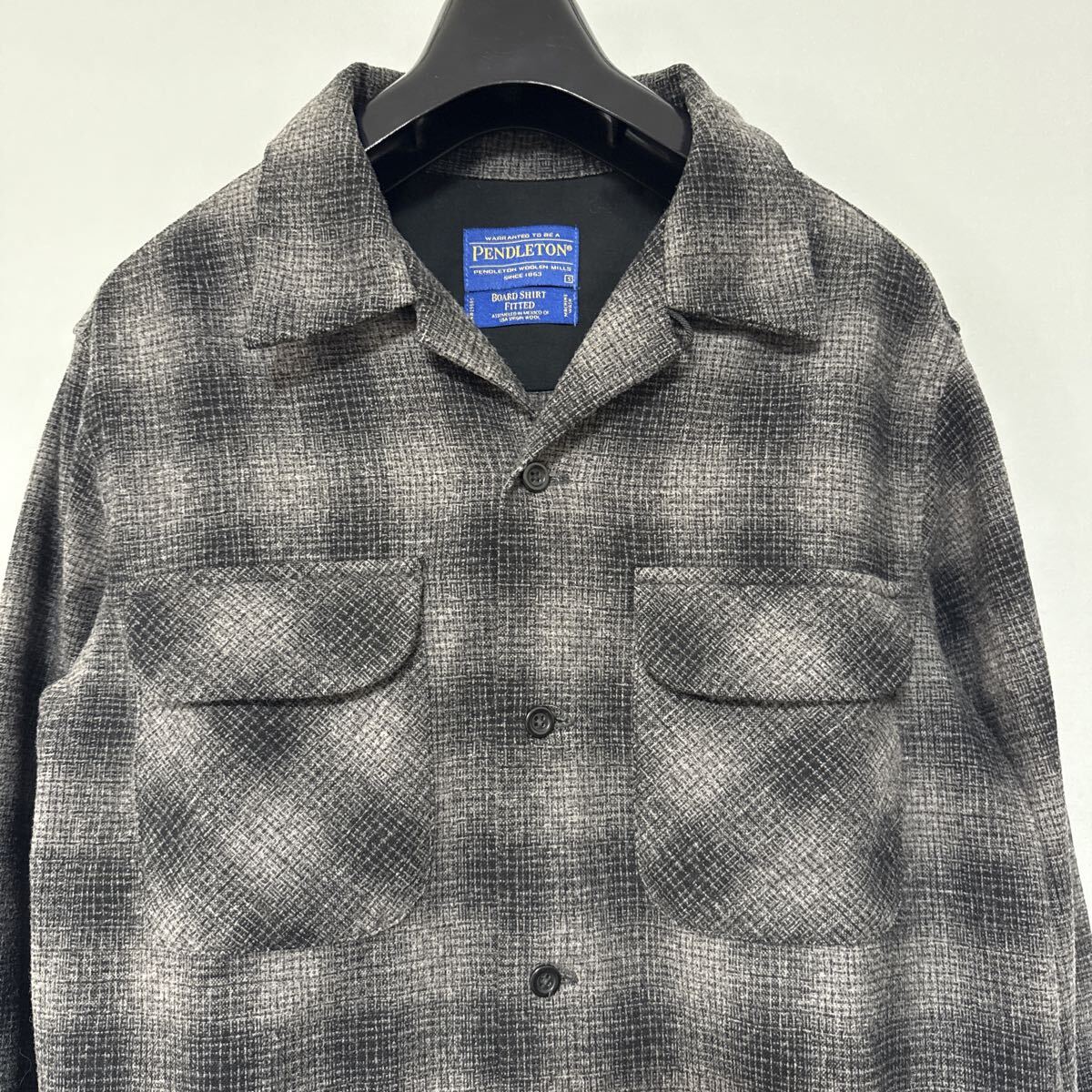 美品 PENDLETON ウール オンブレ チェック オープンカラー BOARD シャツ S ペンドルトン ボードシャツ shirt拍卖