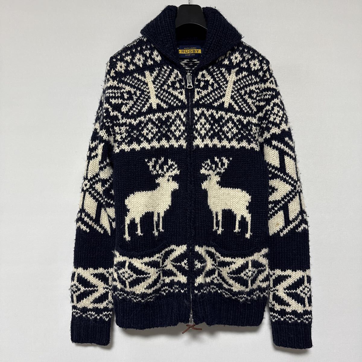 美品 ラルフローレン ラグビー カウチン セーター S ニット アルパカ ウール ralph Lauren rugby knit 拍卖