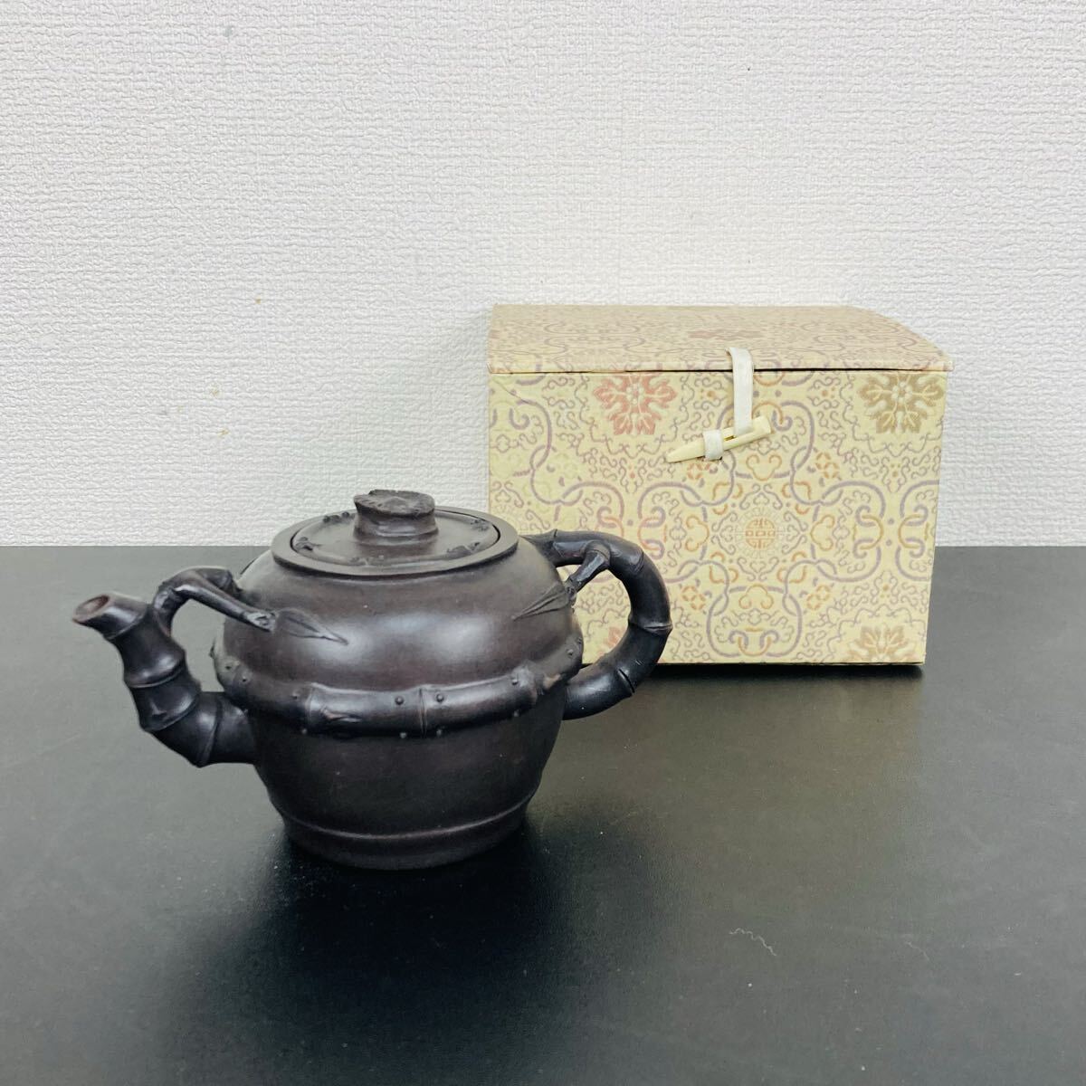 中国茶器 紫砂 紫泥 紫砂壺 竹 ③ 急須 宜興 唐物 煎茶道具 茶道 陶器 焼き物 骨董 ティーポット拍卖