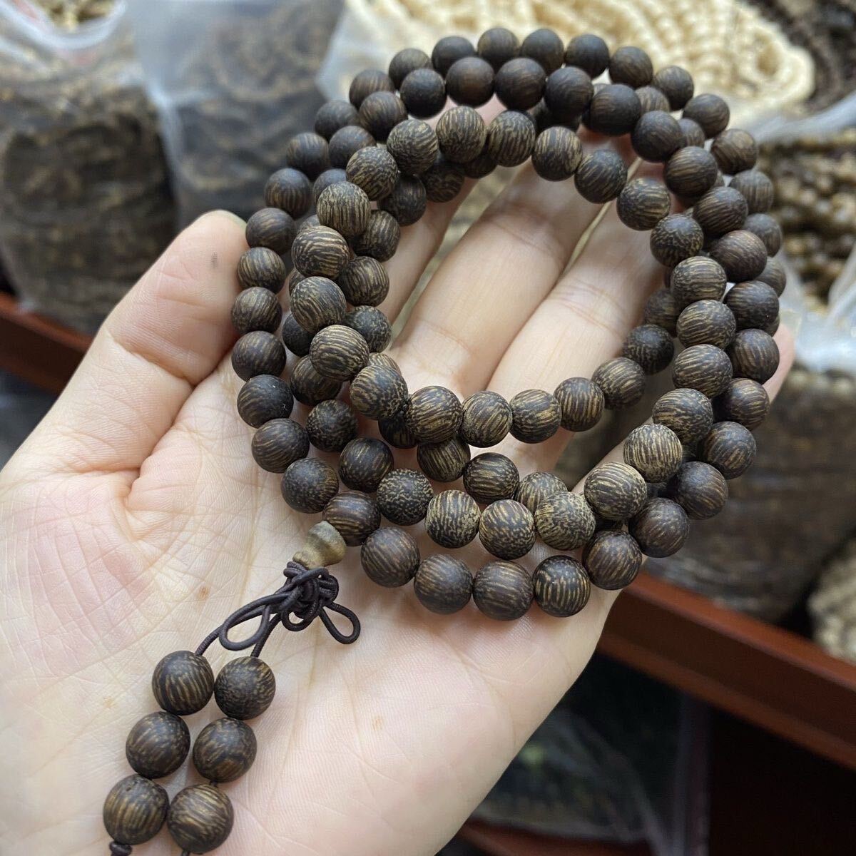 送料無料 ★天然 ベトナム産沈香 開光 数珠 念珠 ブレスレット8mm 男女兼用 新品拍卖