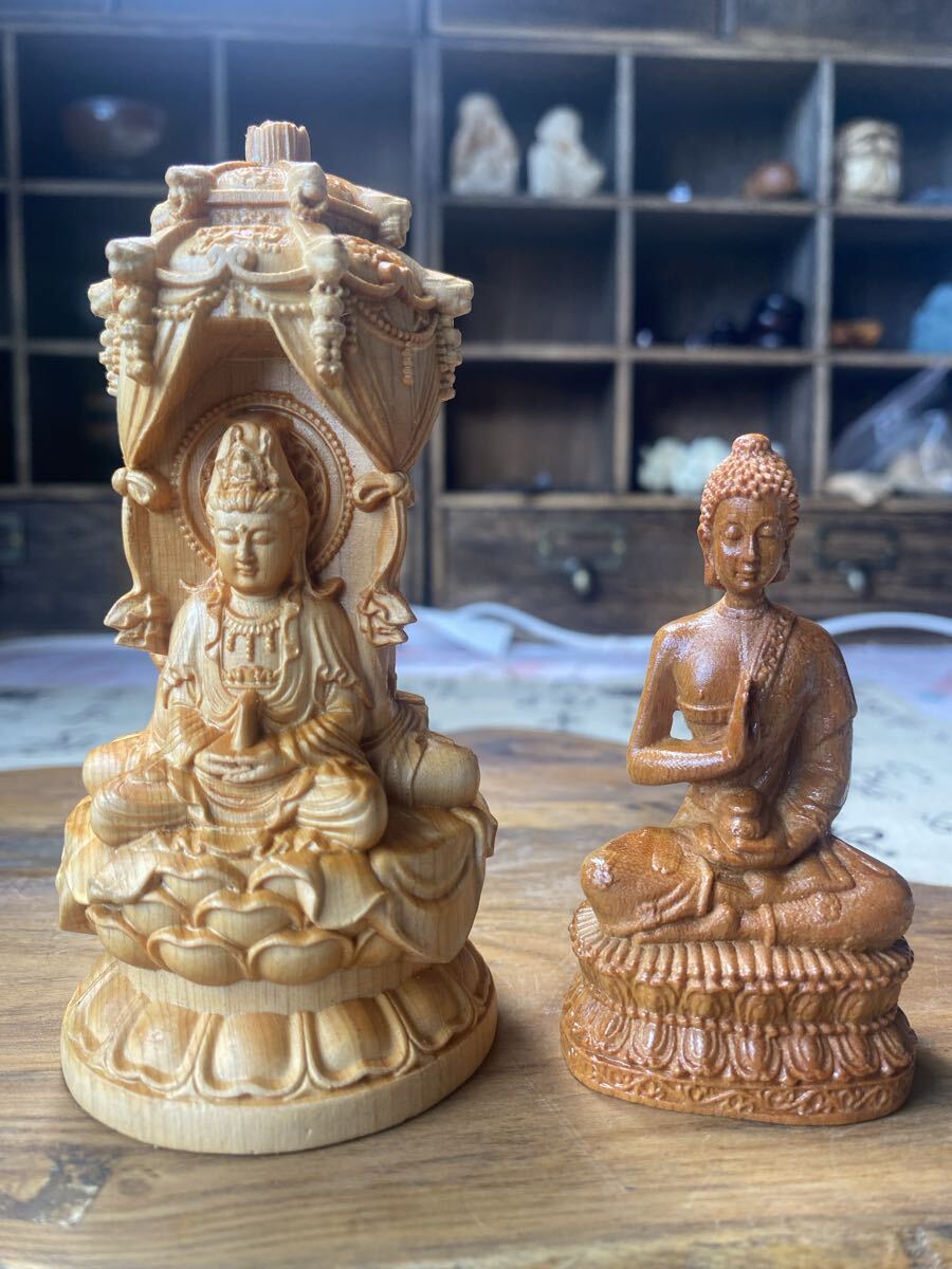 送料無料 西方三聖【観音菩薩 阿弥陀如来 勢至菩薩】彫刻仏像 仏壇仏像 祈る 薬師如来木彫置物 細工精彫 木彫仏像 開運風水 座像拍卖