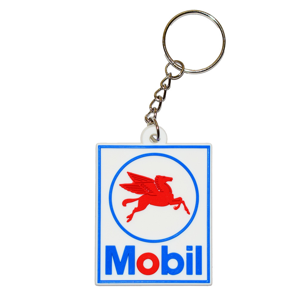 【メール便可】ラバーキーホルダー Mobil (4.4x4.6cm) / モービル キーリング アメリカン雑貨拍卖