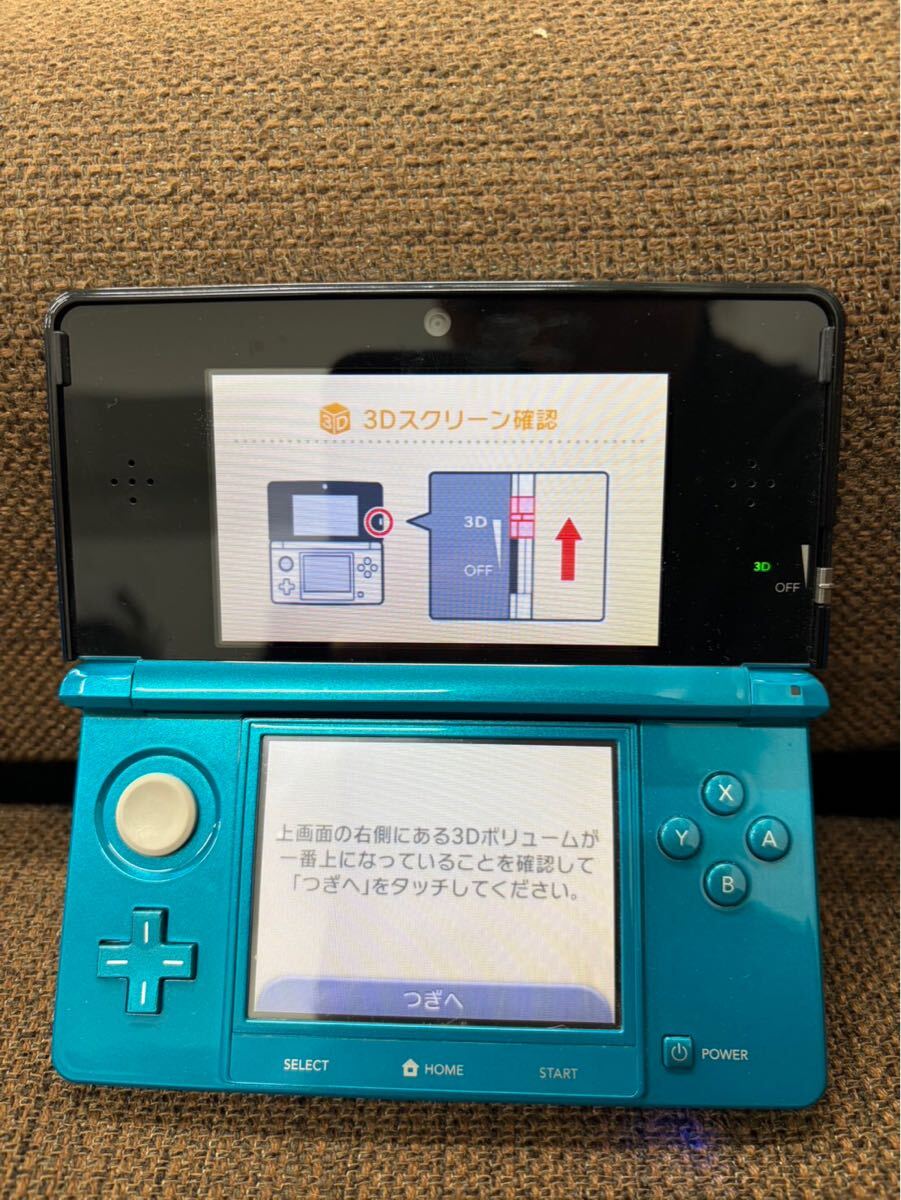 ⑤ Nintendo 3DS CTR-001 アクアブルー 初期化済み 任天堂 ブルー拍卖