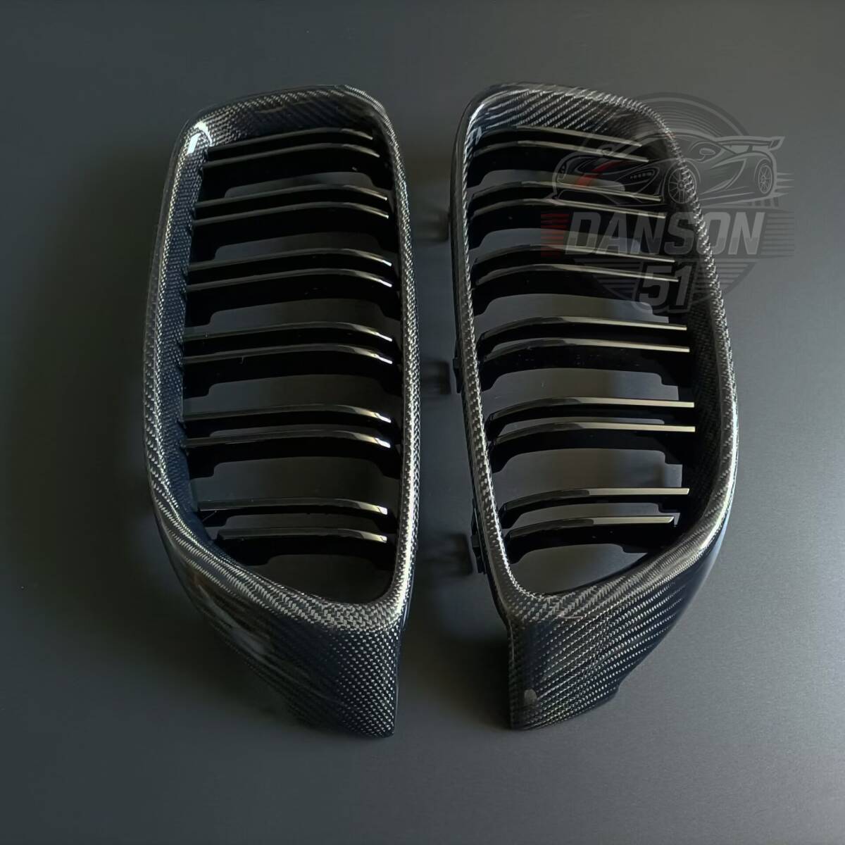 リアルカーボン製 BMW F32 F33 F36 F80 F82 M3 M4 グリル ダブルバー 左右セット拍卖