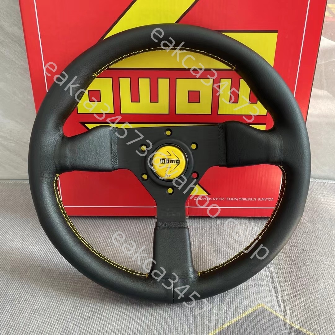 新品 MOMO ステアリング ハンドル本体 V2 競技用改装ハンドルホイール 13インチ 330mm yellow ★045拍卖