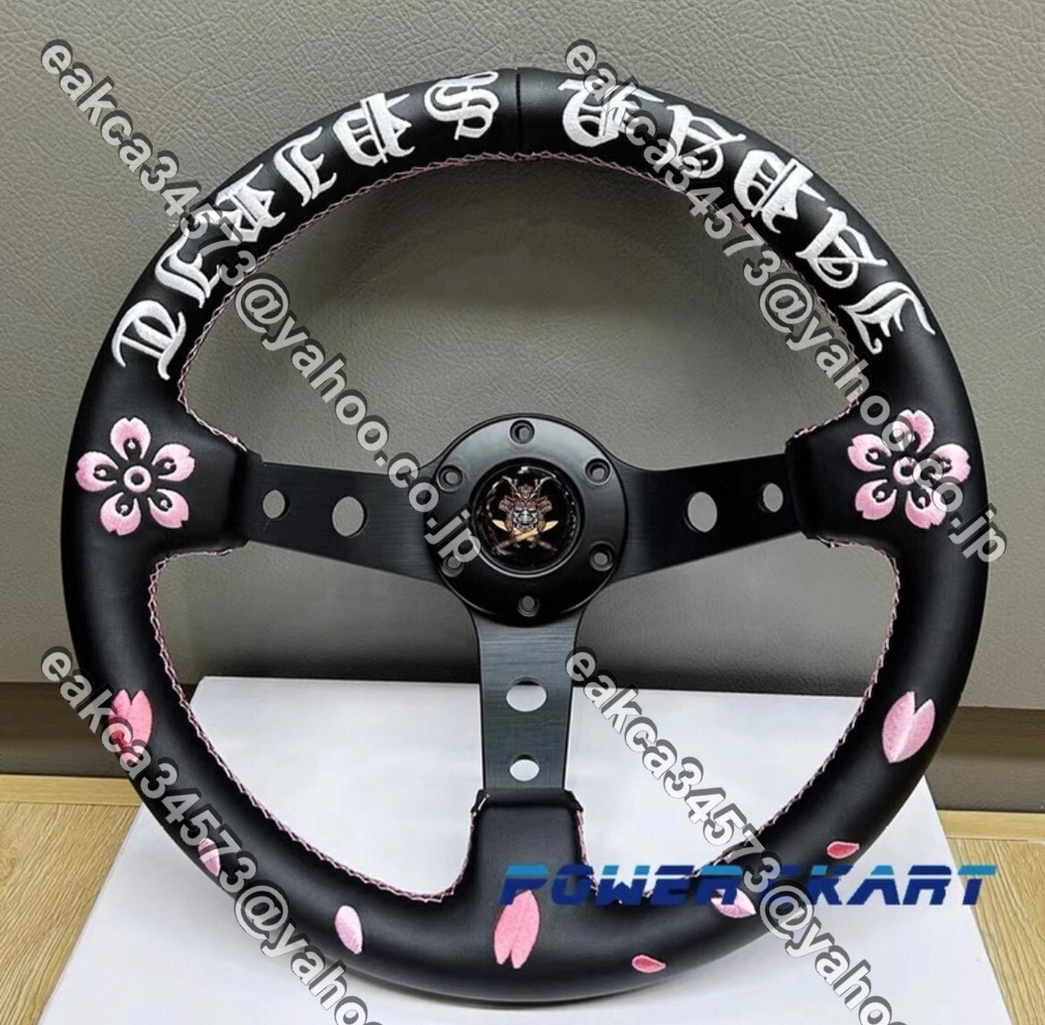VERTEX ステアリング 桜刺繍 スポーツステアリングホイール 改装競技用 車ハンドル 330mm 13インチ ★029拍卖