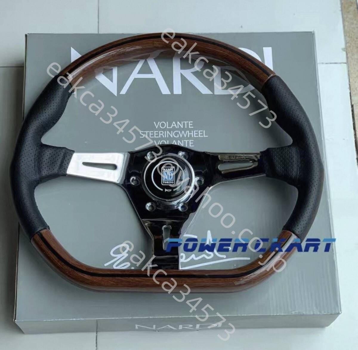 Nardi 復古 ステアリング D型 ウッド調 スポーツステアリングホイール 車ハンドル レース ドリフ 350mm 14インチ ★051拍卖