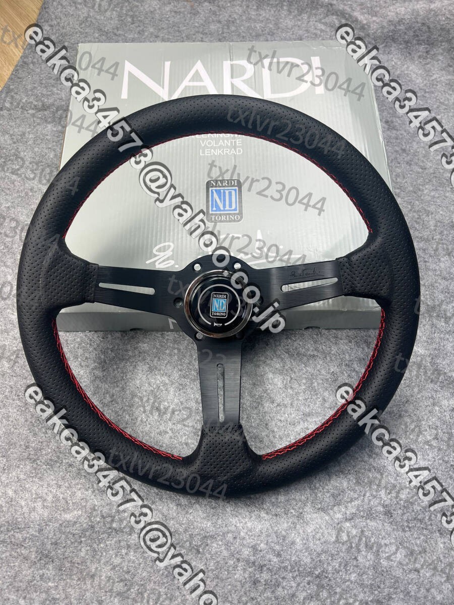 NARDI レザー レーシング ステアリングホイール 320MM 汎用 クスステア リングホイール 13インチ ★09拍卖