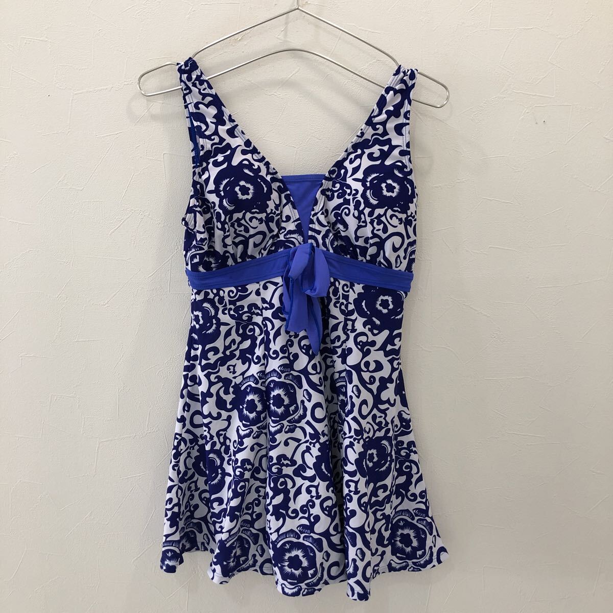 MZ69 スイムウェア 水着 ワンピース レトロ ブルー クリーニング済み LL拍卖