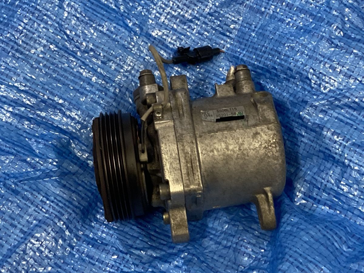 95201-58J01 ワゴンR MH23S ★ エアコンコンプレッサー 95200-58J00 ★ AZワゴン MJ23S セルボ HG21S パレット MK21S ルークス ML21S拍卖