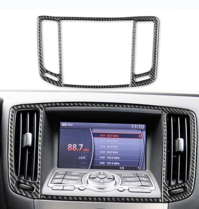 インフィニティG35 G37 G25 Q60 内装インテリアステッカー コンソール センター吹き出し口 カバー カーボン柄拍卖