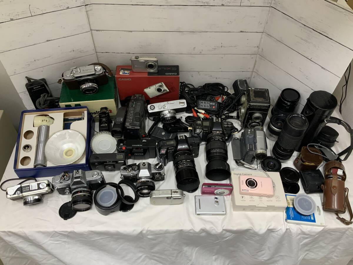 【1007】カメラ おまとめ 大量 Canon OLYMPUS MINOLTA CASIO SONY PENTAX デジタルカメラ コンパクトカメラ レンズ拍卖