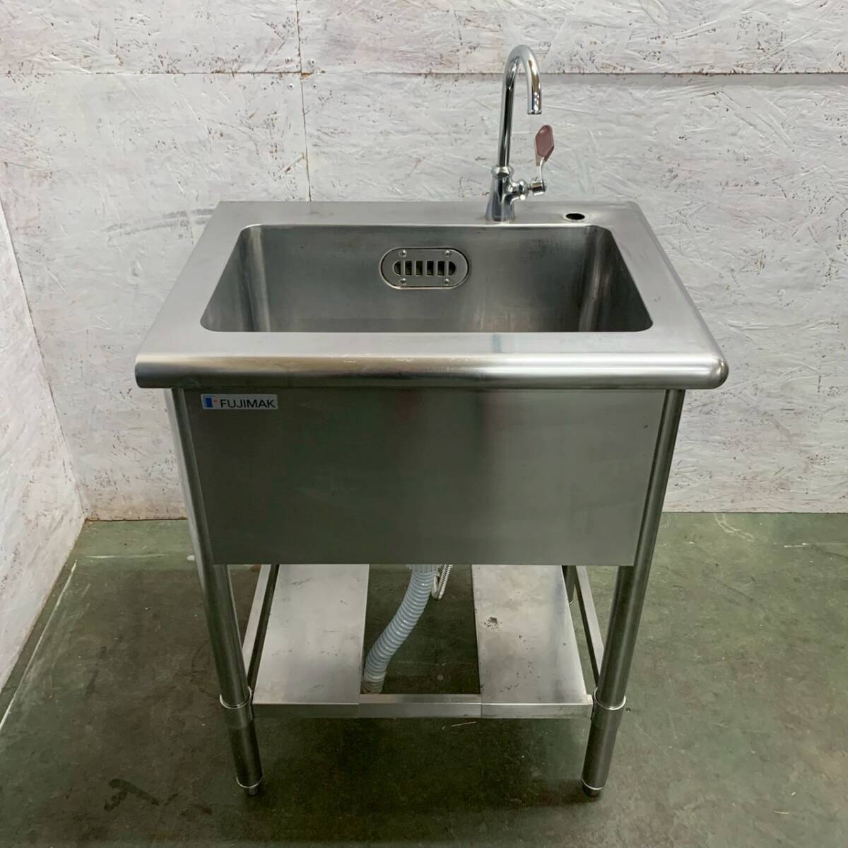 【FUJIMAK】 フジマック 1槽シンク 水栓付き W600×D450×H1030 業務用 厨房 厨房用品 店舗 店舗用品 飲食 キッチン A0556拍卖