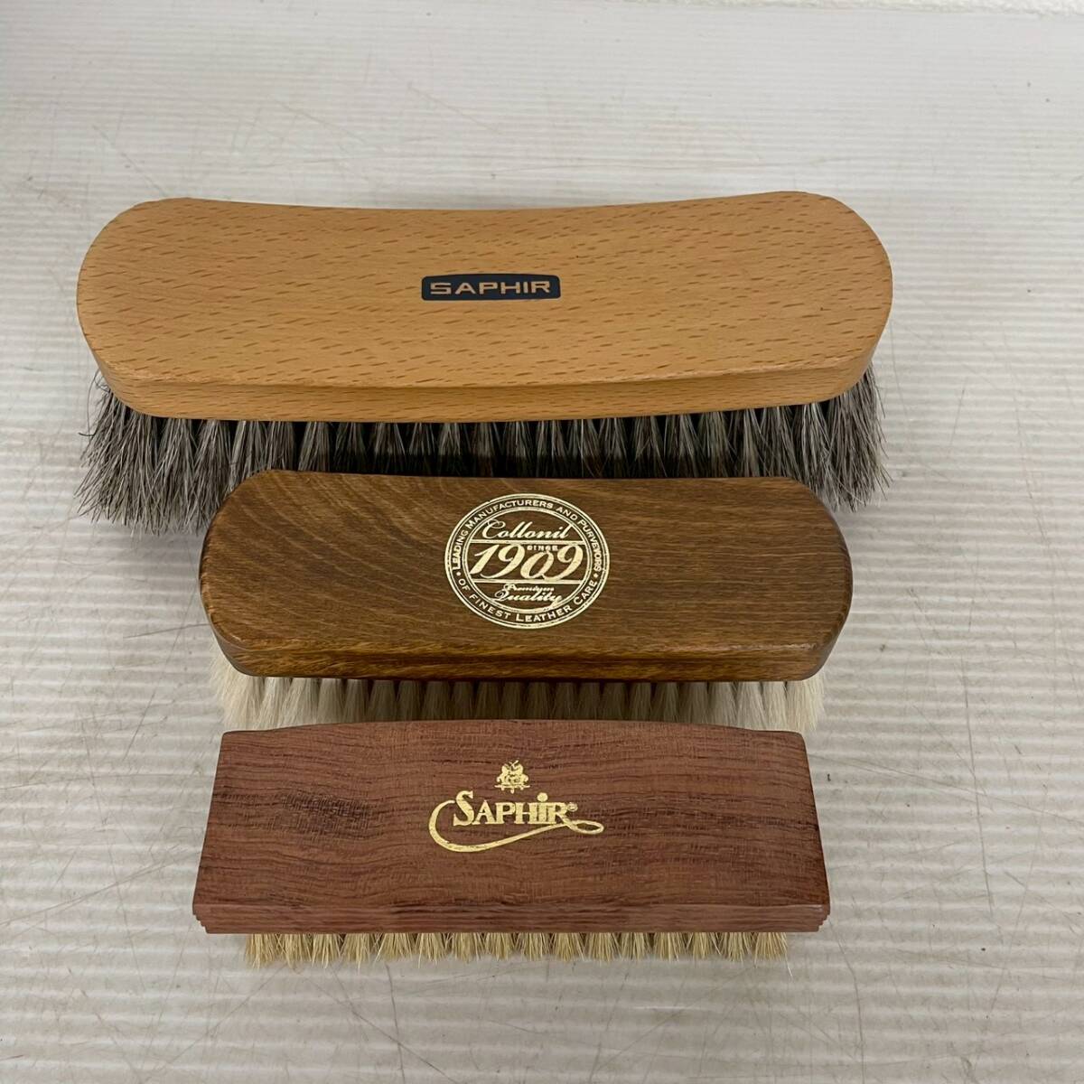 ブラシ 3本 セット まとめ まとめ売り SAPHIR サフィール Collonil コロニル 1909 革小物 手入れ A0701拍卖