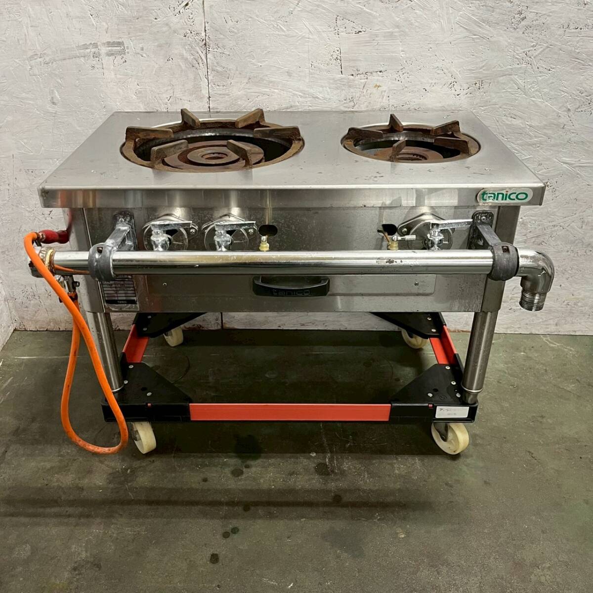 tanico 2口ガスコンロ W750×D580×H450 スープコンロ ガスコンロ 厨房 厨房機器 店舗 店舗用品 ガス台 LPガス用 動作確認済 Y2358YG拍卖