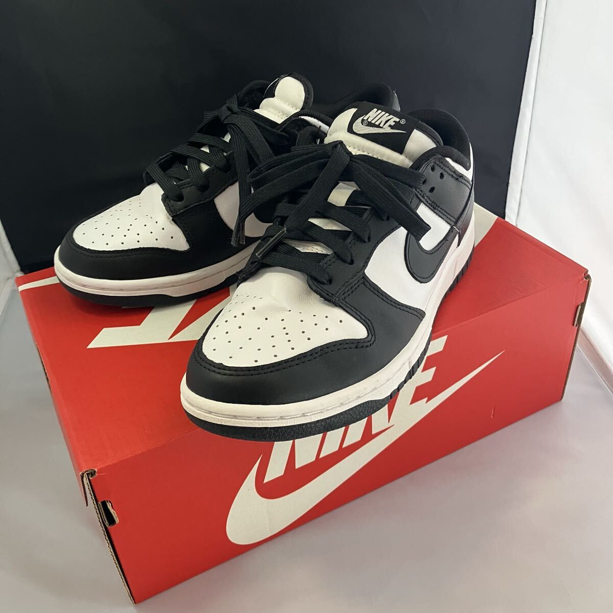 NIKE ナイキ DUNK LOW RETRO スニーカー DD1391-100 ホワイト×ブラック サイズ24.5cm 箱付き拍卖