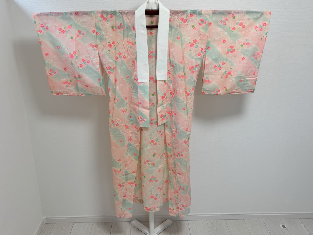 着物 長襦袢 和服 和装 きもの 生地 布地 リメイク 昭和レトロ モス 単衣拍卖