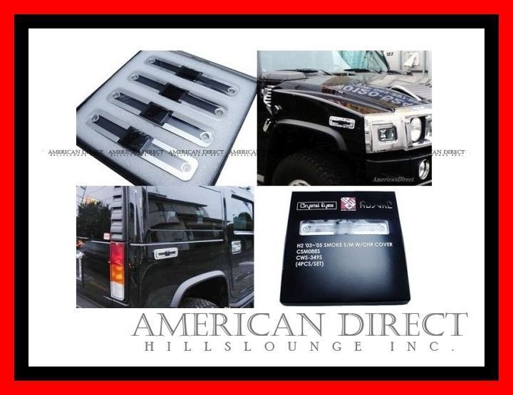 【IPCW正規品/スモーク】ハマーH2 クローム サイドマーカー カバー ベゼル ライト ランプ コーナーフロント リア バック H2 ヘッド拍卖