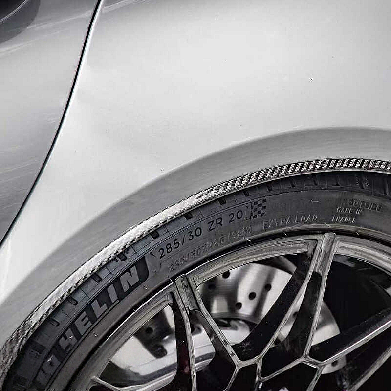 ★BMW G80 M3 ドライカーボン リアフェンダーエクステンション フェンダープロテクター マッドガード 2PCS 《交換タイプ 左右ワンセット》拍卖