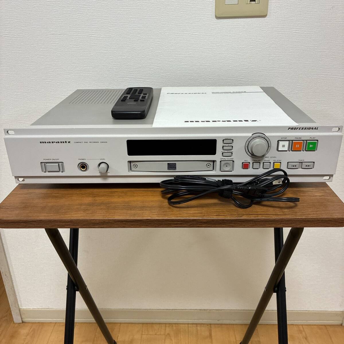 動作品 Marantz マランツ CDR630 CDレコーダー Professional プロフェッショナル 純正リモコン スパイクインシュレーター付き拍卖