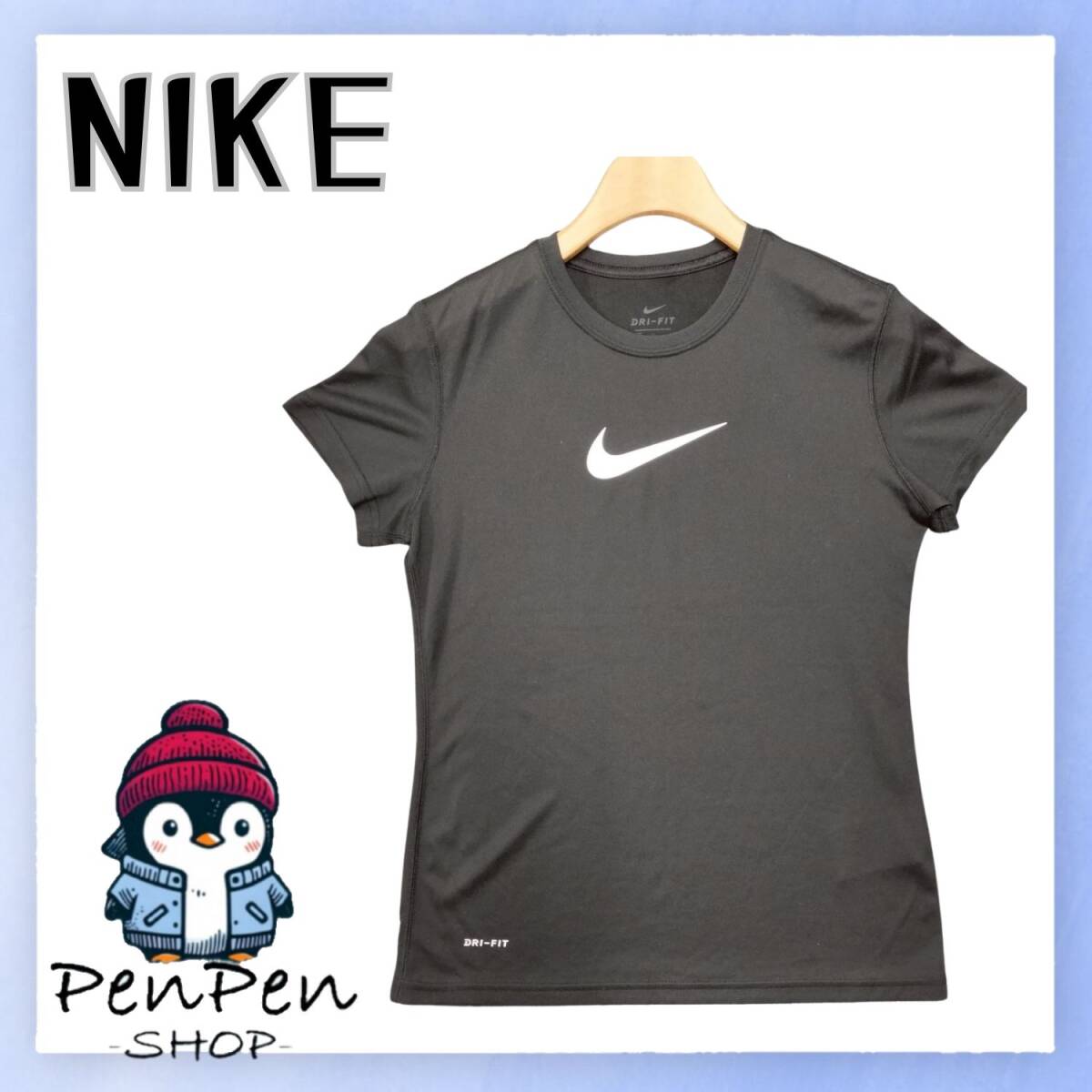 NIKE ナイキ レディース DRI-FIT ドライフィット 半袖 Tシャツ ブラック 黒 Lサイズ 吸汗速乾 スポーツ トレーニング スポーツウェア拍卖