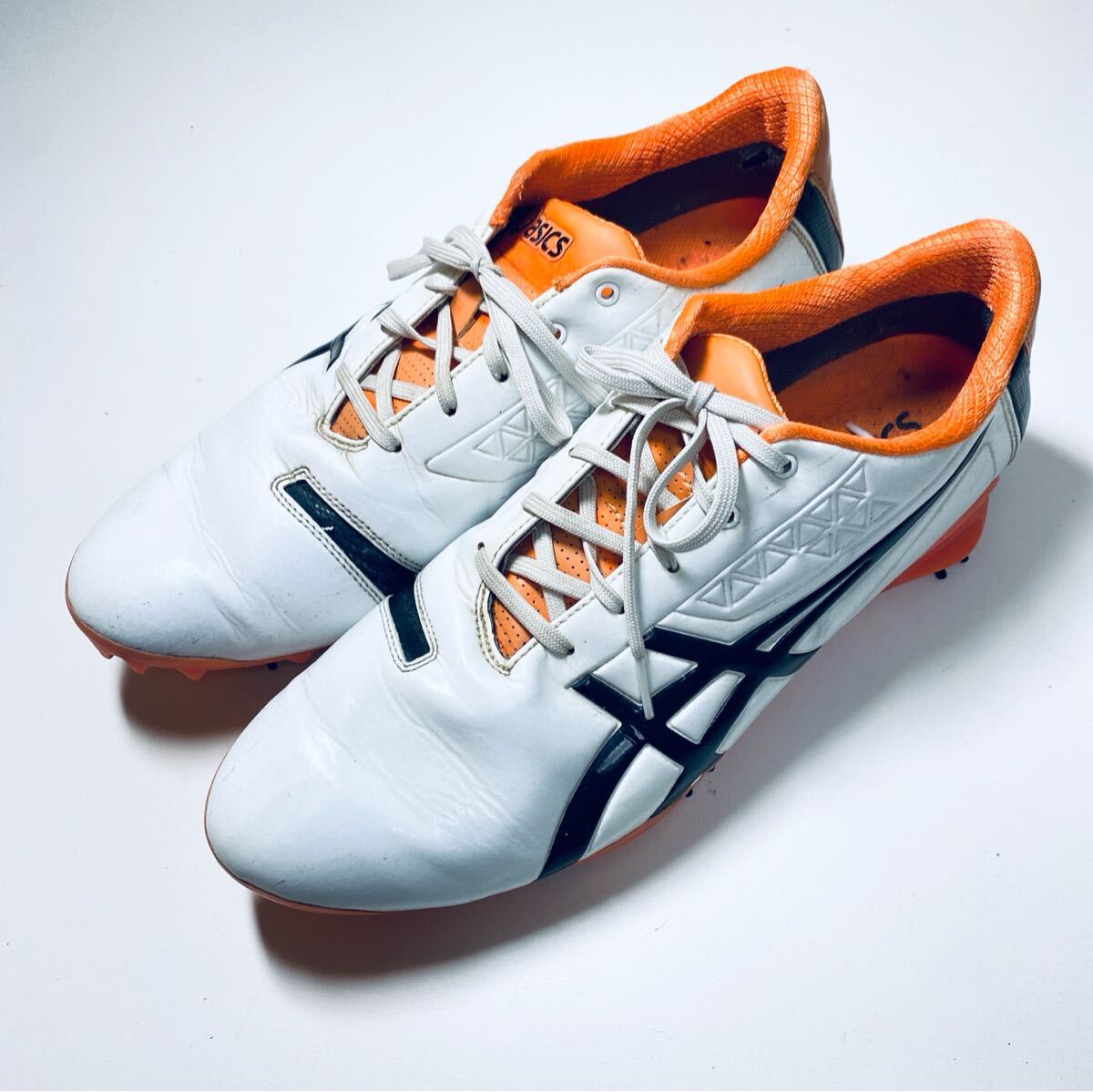 27.5cm ゴルフシューズ ASICS アシックス ゲルエース GEL-ACE PRO LIGHT プロライト 白 オレンジ メンズ 拍卖