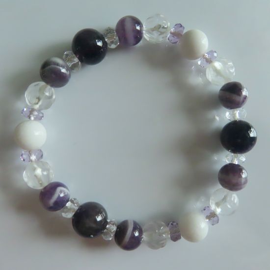 送料無料。アゼツライト、アマゼツ、オーラライト、アメジスト、水晶のブレスレット拍卖