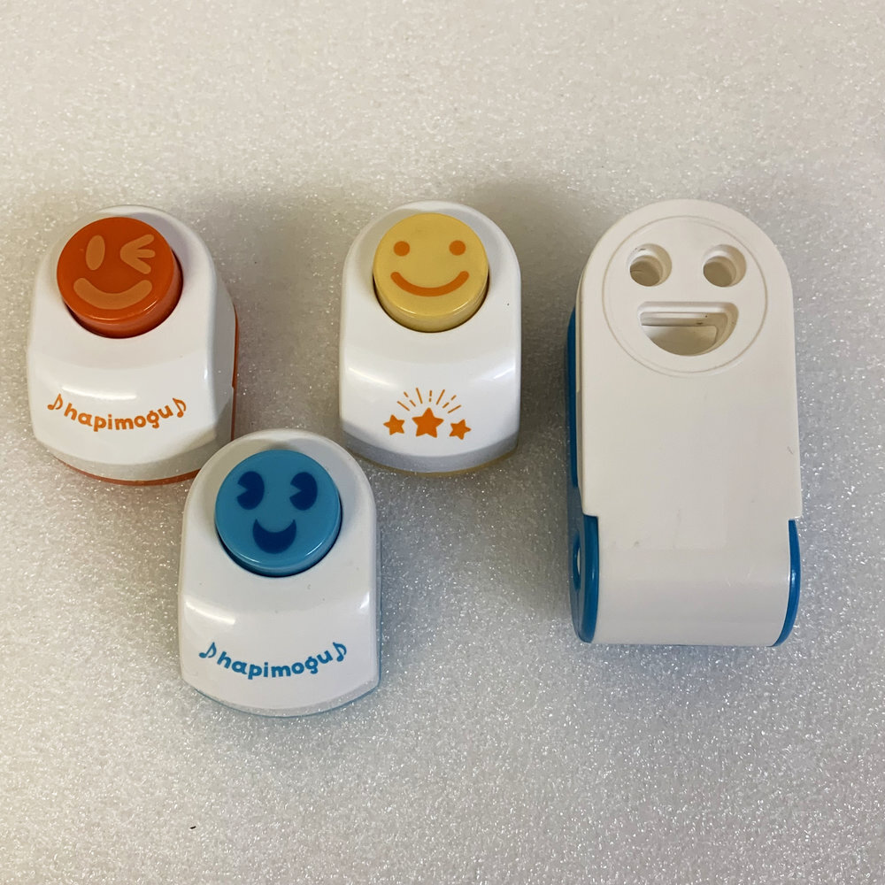 hapimogu デコ弁 のりパンチ ハピモグ 海苔パンチ お弁当 顔 スマイル ブルー キャラ弁【4886拍卖