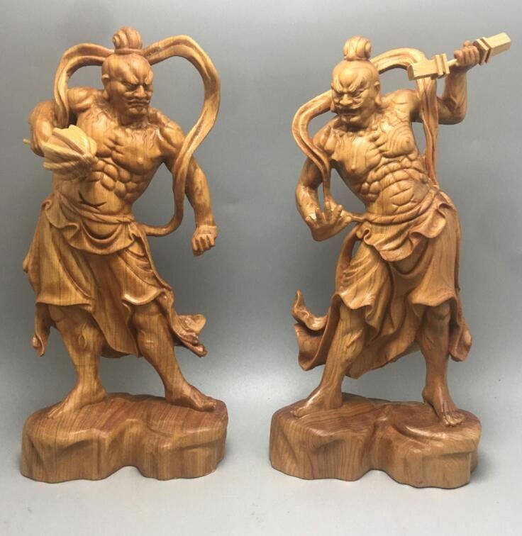 推薦☆金剛力士像 木彫仏像 仏教美術 精密細工 金剛力士像 仏師手仕上げ品 高さ20cm拍卖