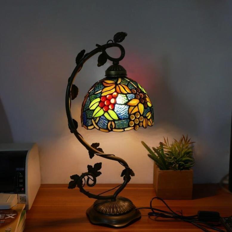 ★高級感溢れる ステンドグラスランプ アンティーク調 ティファニー テーブルランプ ナイトスタンド レトロ デスクライト 受注生産品拍卖