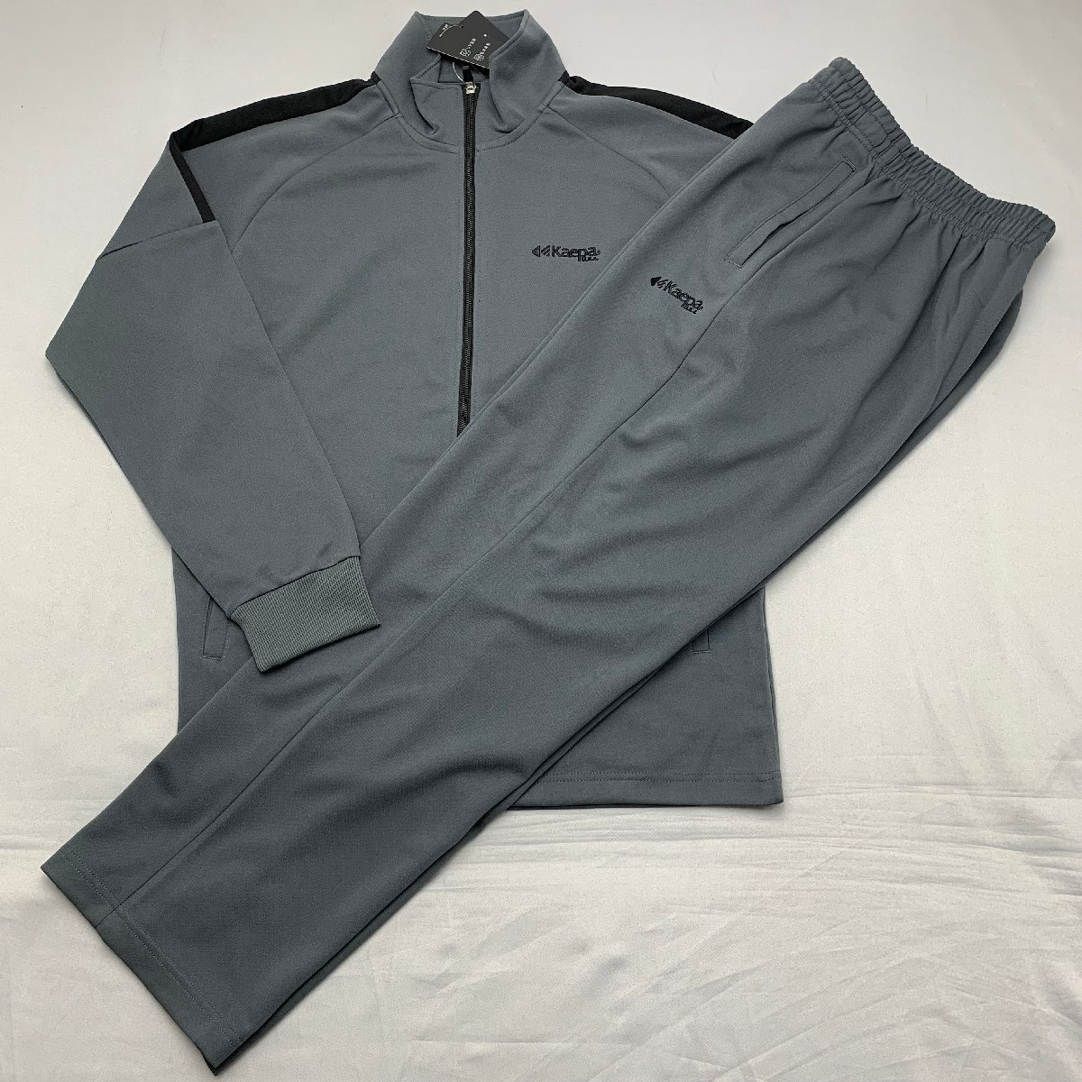 【送料無料】【新品】Kaepa メンズ トレーニングスーツ(吸水速乾 UVカット) LL 2L チャコールグレー★703601拍卖