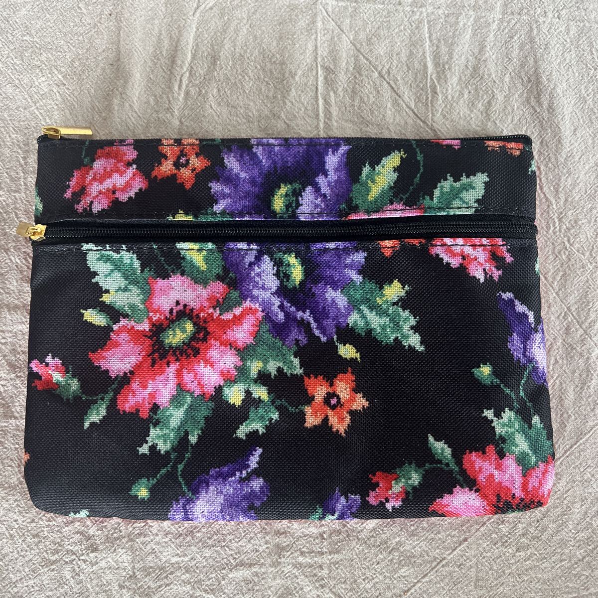 T10-8-10 未使用!FEILER ナイロン製 ポーチ フェイラー 花柄 拍卖