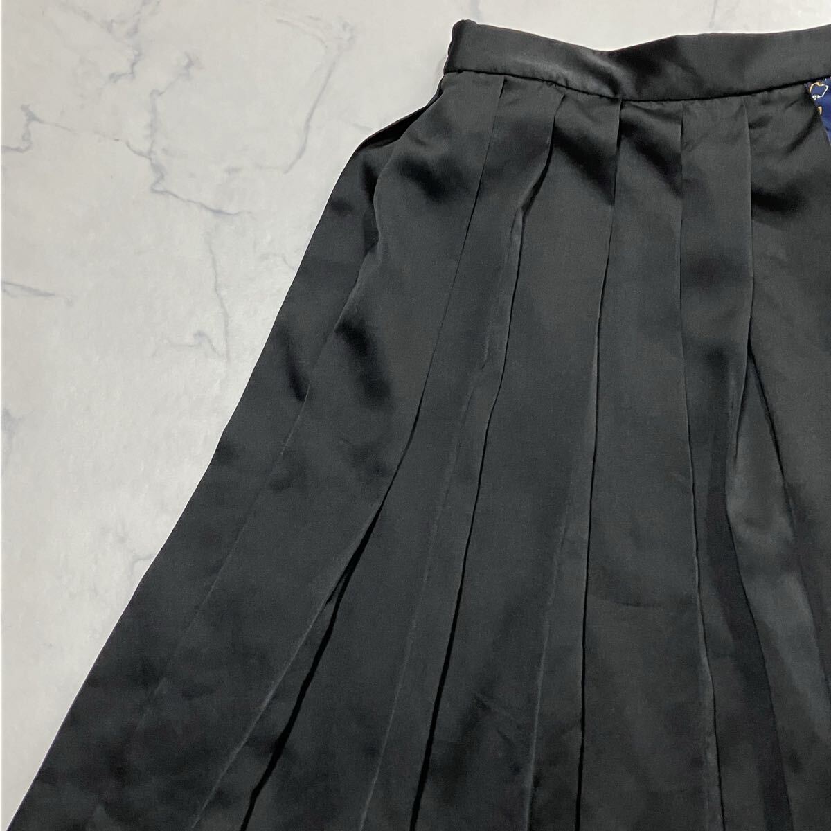 alicia PAGEBOY アリシア ページボーイ 切替 チェーン ウエストゴム 裏地付き プリーツ ロング スカート ブラック ネイビー ベージュ F拍卖