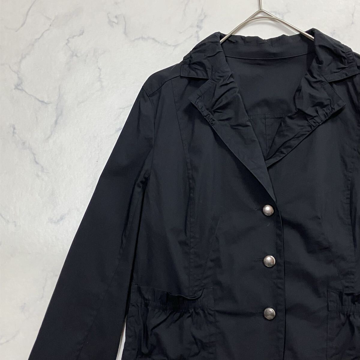 CECI OU CELA セシオセラ ワントーン 薄手 ボタン ジャケット ブラック 40拍卖