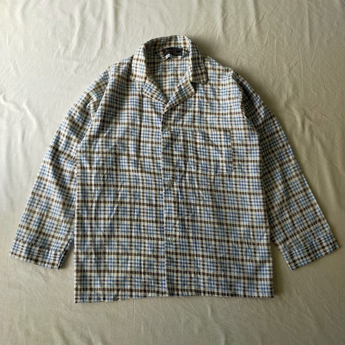 古着 van heusen 長袖シャツ パジャマシャツ オープンカラー 70s 80s 拍卖