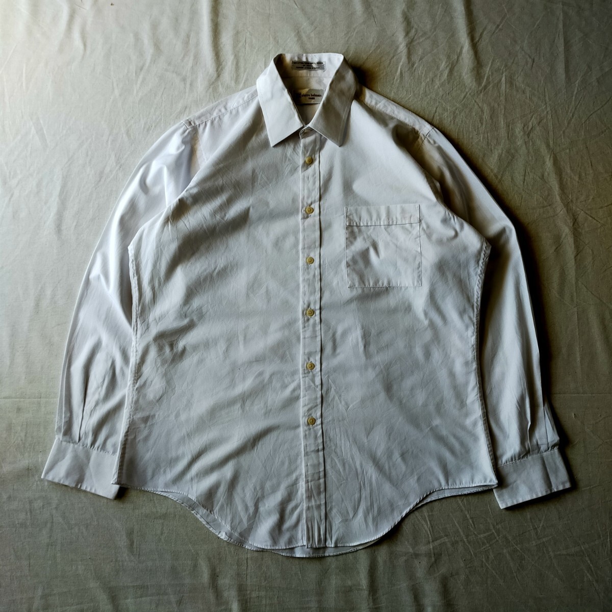 古着 pierre balmain 長袖シャツ 白シャツ 80s 90s拍卖