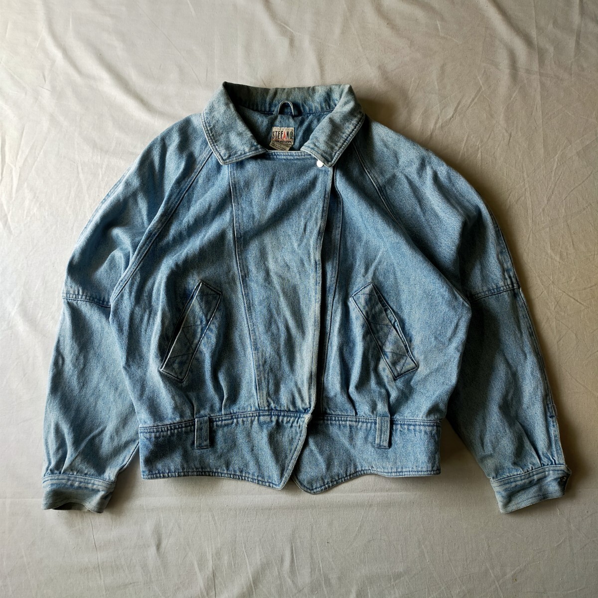 古着 stefano international デニムジャケット デニムライダース 80s 90s拍卖