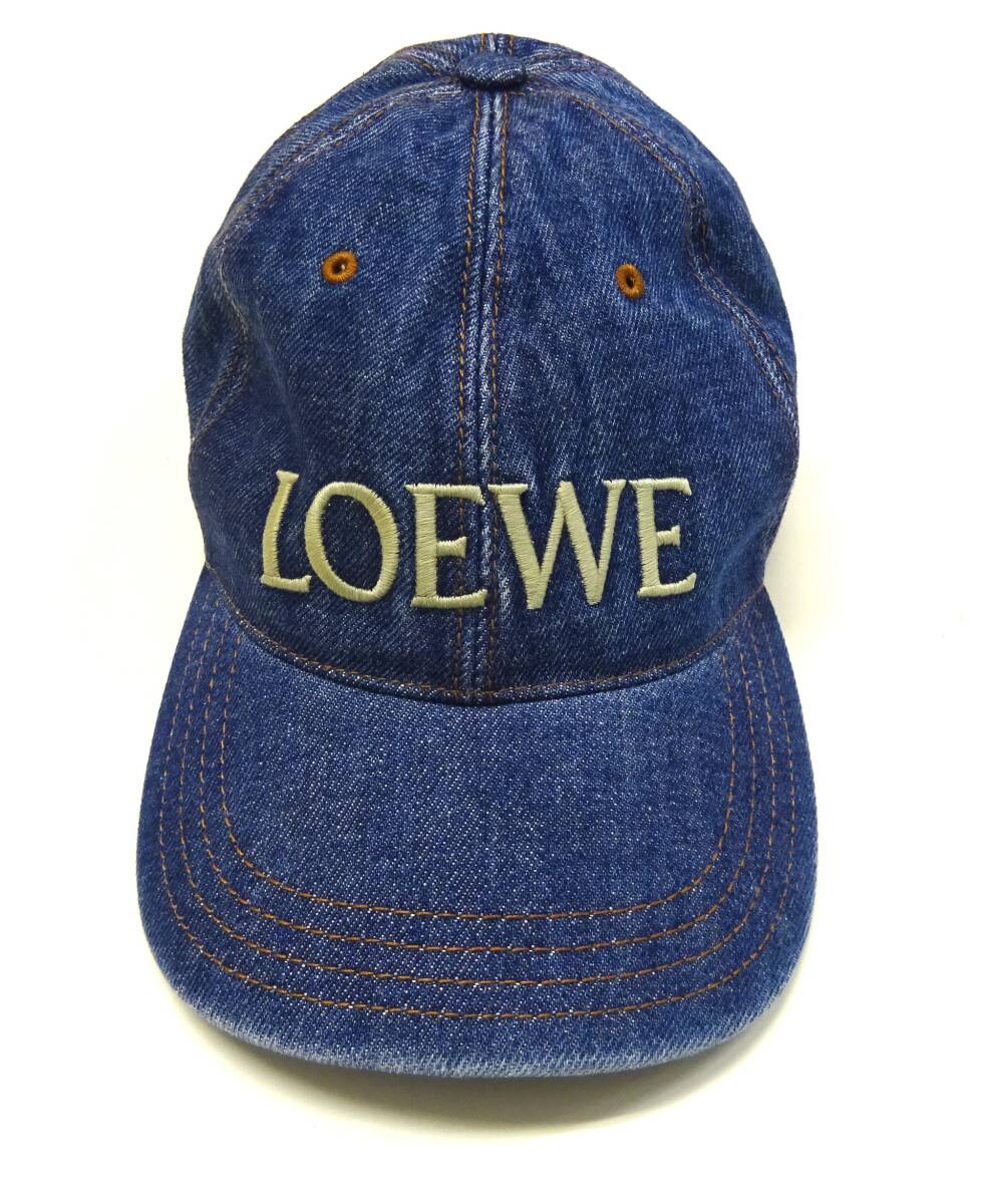 ◆ 極美品 LOEWE ロエベ デニムキャップ 帽子 Cap 本物 サイズ S / K820358X49 ◆拍卖