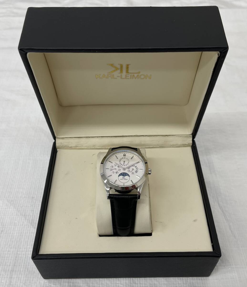 D515-CH20-437 KARL-LEIMON カルレイモン CLASSIC PIONEER クラシックパイオニア 017/150 メンズ クォーツ 腕時計 ケース付き IM拍卖