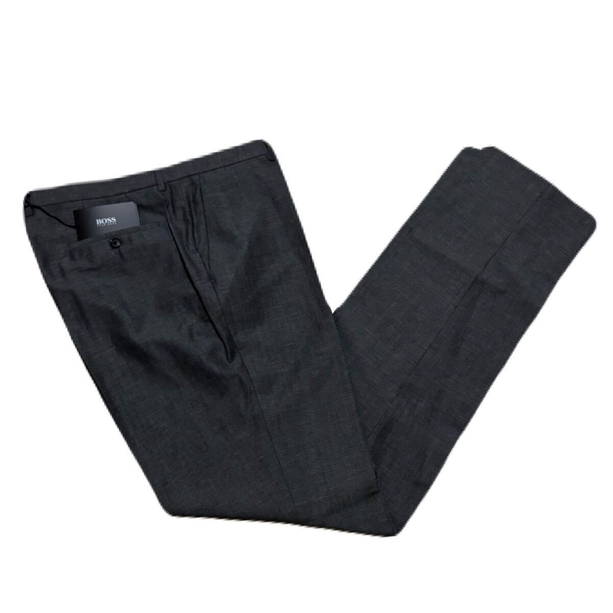 新品タグ付き HUGO BOSS ボトムス スラックス 縞模様 40R ビッグサイズ ポリエステル拍卖