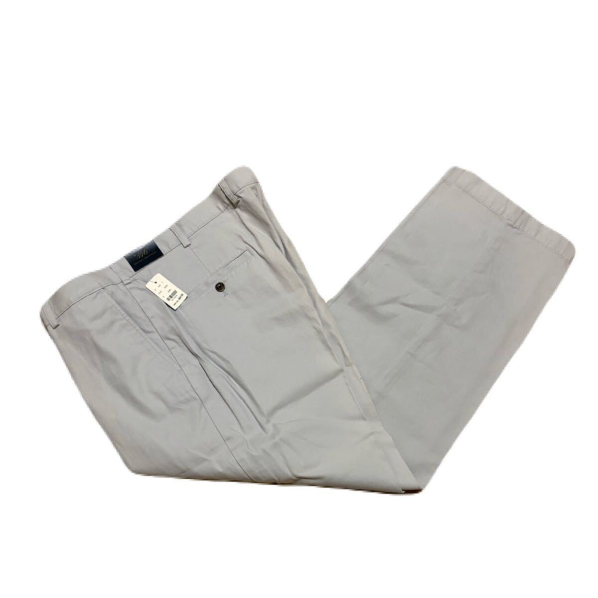 新品タグ付き BROOKS BROTHERS パンツ グレー コットン100 綿パン スラックス w40 l30拍卖