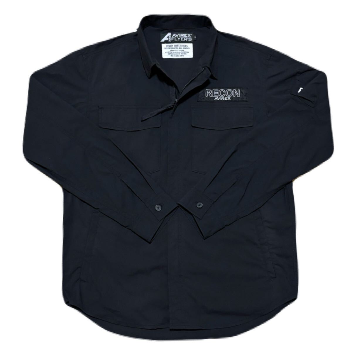 AVIREX FLYER’S ロングスリーブ ジップ シャツ LS ZIP SHIRT AF アヴィレックス AVIREX 定価14000円 Mサイズ拍卖