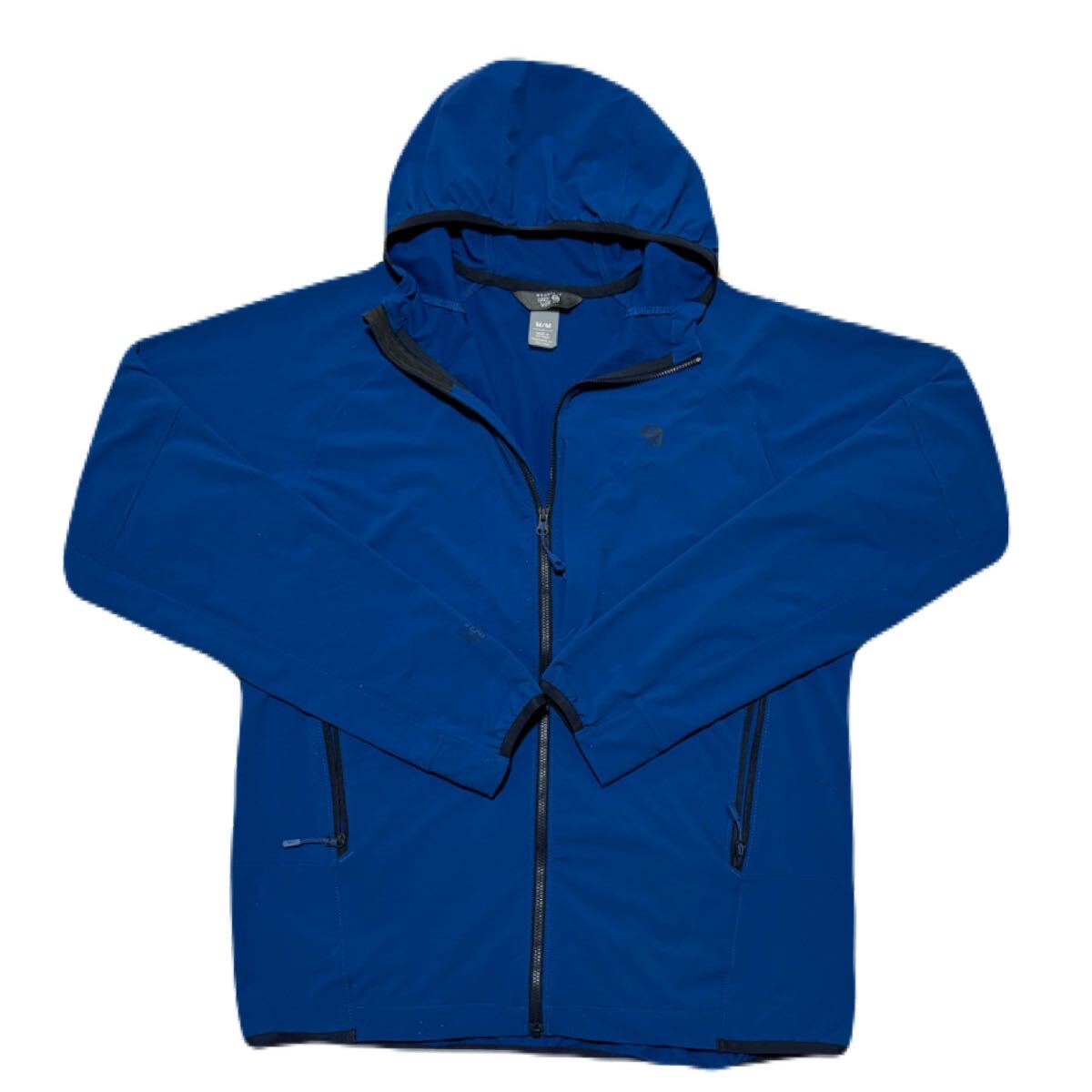 MOUNTAIN HARDWEAR チョックストンフーディー メンズMサイズ (実寸L程度) 青 ブルー 薄手ソフトシェルジャケット アウトドア OM7406拍卖